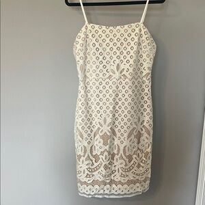 Chic Cream Lace Mini Dress